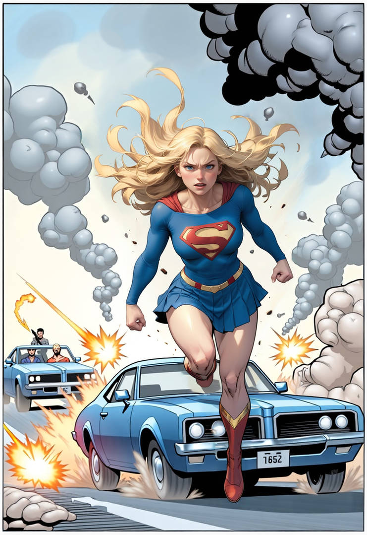 Comic Chasing Supergirl chasing cars #01 (comic style) by comingfromouterspace on ...