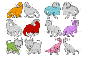 [YCH] Primeval-Age Pixel Dolls