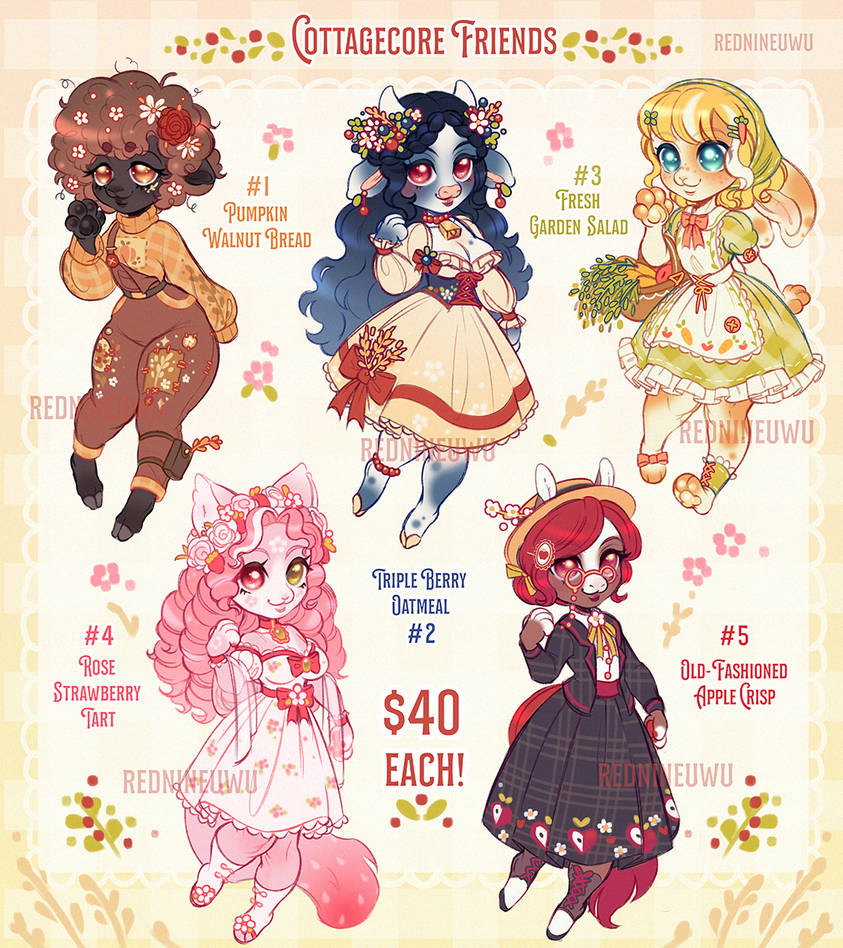 ~Cottagecore Friends!~ adopts (OPEN) by RedNineUwU on DeviantArt
