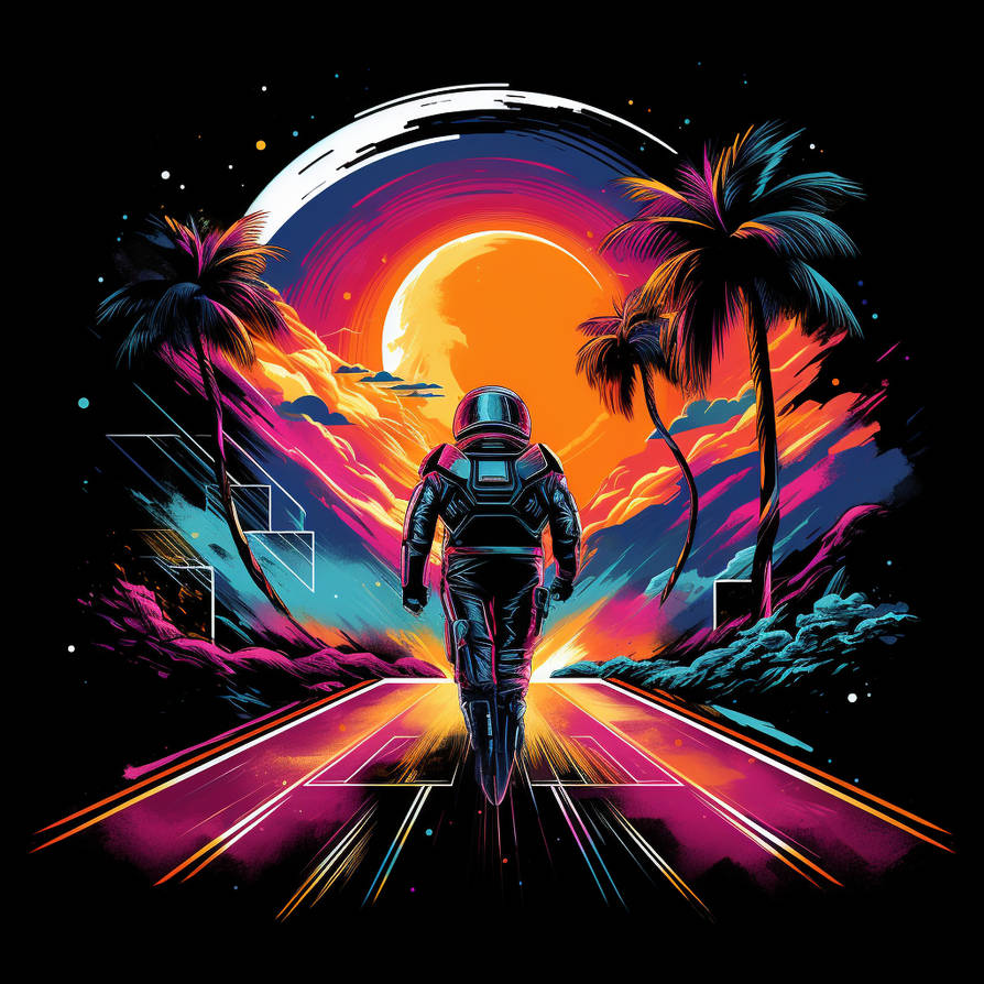 Synthwave Astronaut V.1 by VeasytargetV on DeviantArt