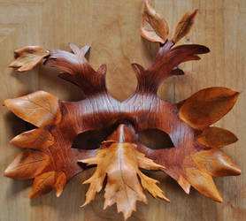 Leather Mask Leaves and Trees