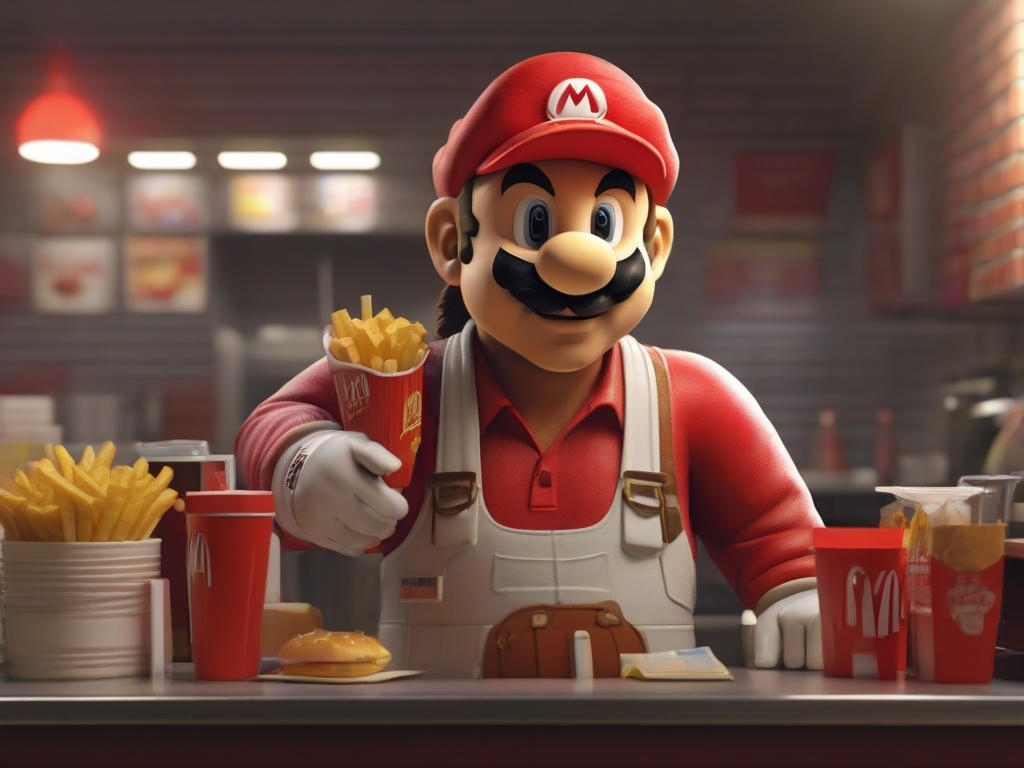 Super Mario as McDonald's employee by PaintThatCanva on DeviantArt