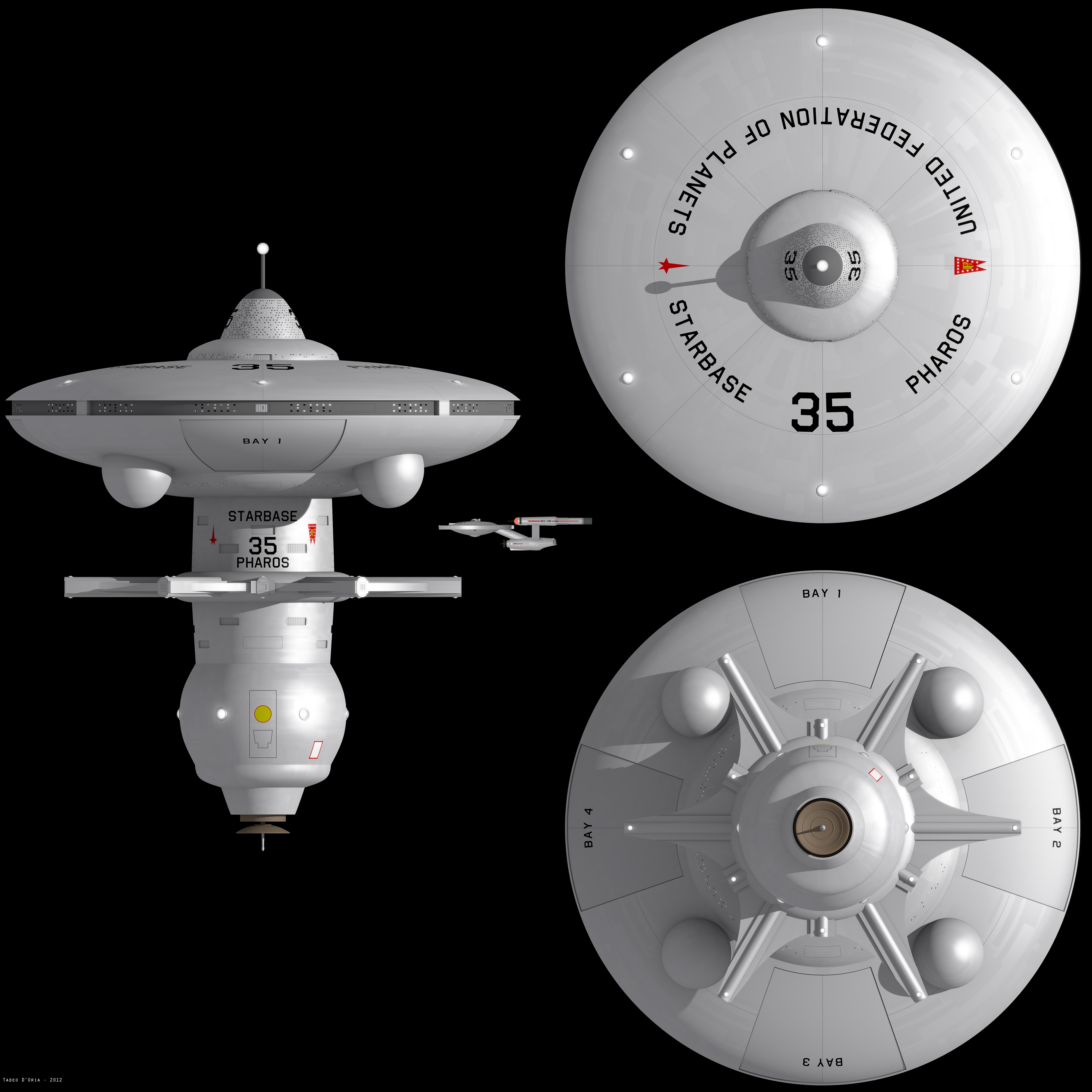 Watchtower Class Starbase Orthographic Views