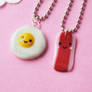 Kawaii Egg And Bacon Necklaces