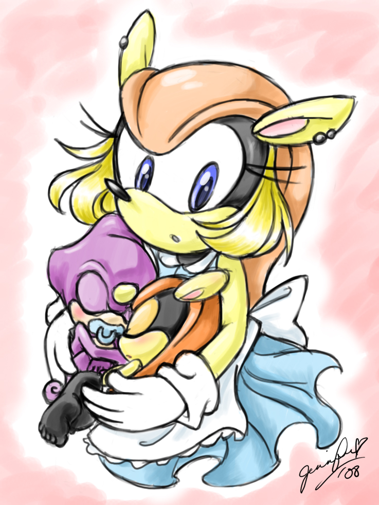 180695 - safe, artist:chibi-jen-hen, mighty the armadillo (sonic), canon x  oc, oc, oc:crystal the cat, armadillo, cat, feline, mammal, archie sonic  the hedgehog, sega, sonic the hedgehog (series), 2015, bandage, blue eyes