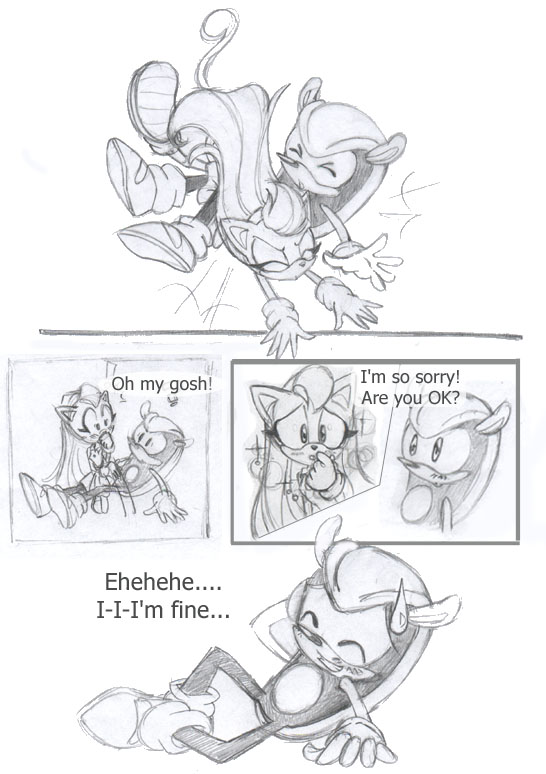 180695 - safe, artist:chibi-jen-hen, mighty the armadillo (sonic), canon x oc, oc, oc:crystal the cat, armadillo, cat, feline, mammal, archie sonic the hedgehog, sega, sonic the hedgehog (series), 2015, bandage, blue eyes