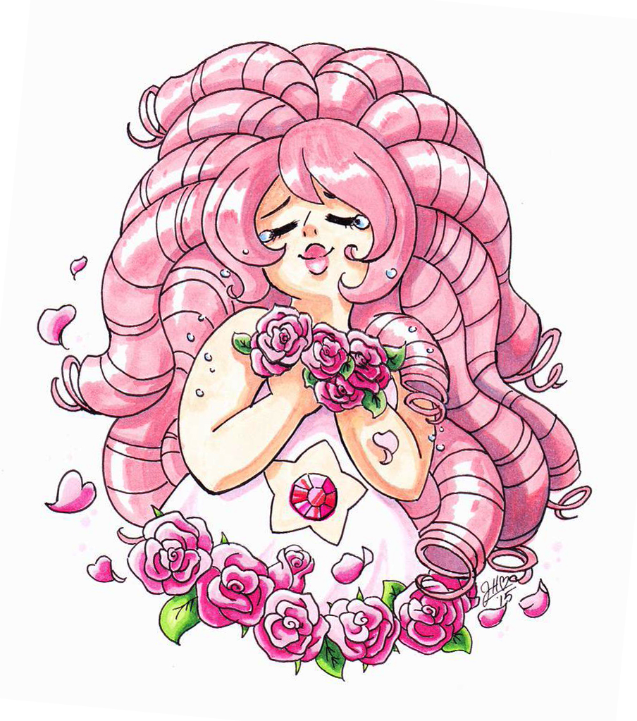 Rose Quartz (Copic marker drawing) ::REPOST::