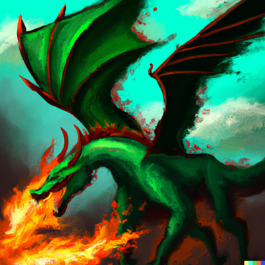 green flame dragon