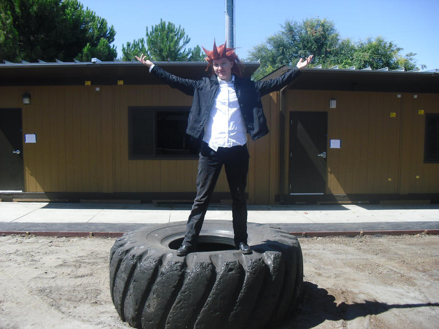 Axel on a Giant Tire