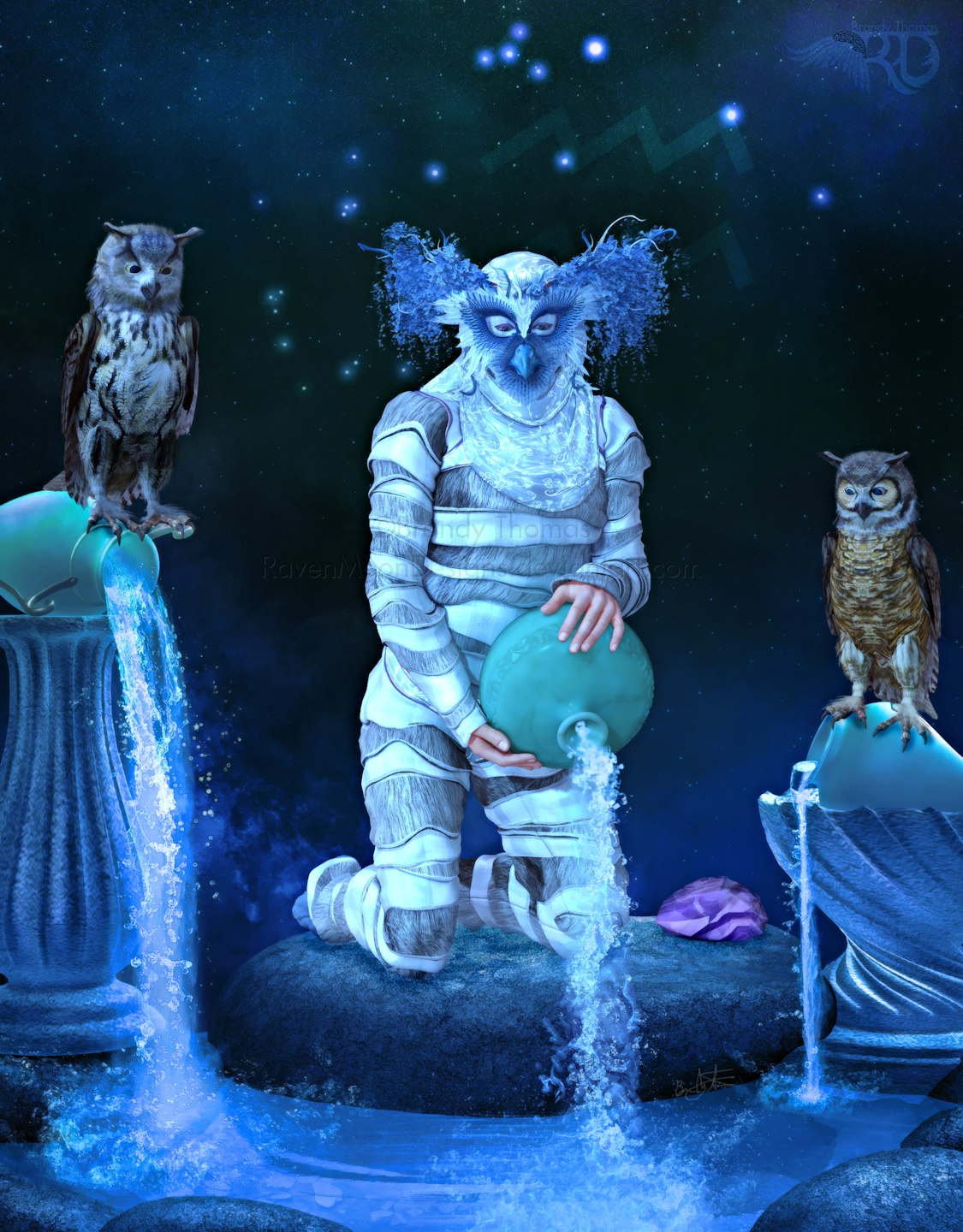 Zodiac Series: Aquarius ~ Water Bearer by RavenMoonDesigns
