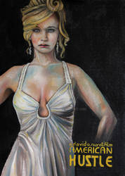 Jennifer Lawrence - Oil Painting - American Hustle