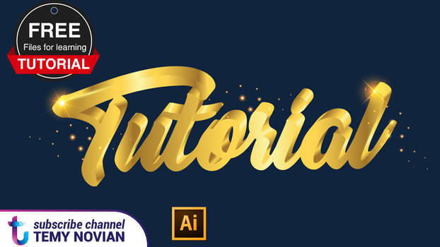 Tutorial Golden 3D text using adobe illustrator