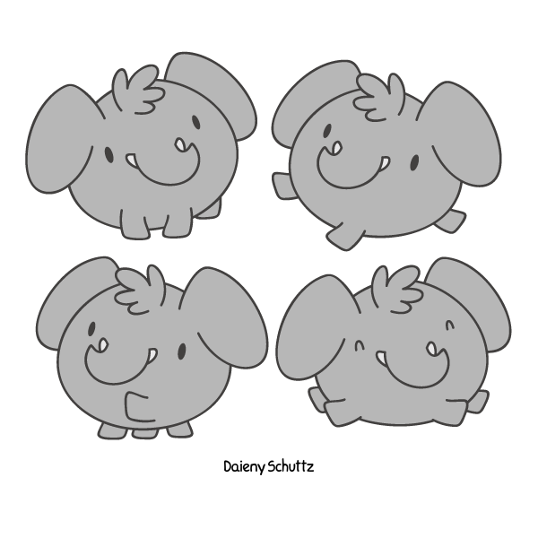 Elefante bebe Kawaii para colorir by PoccnnIndustriesPT on DeviantArt