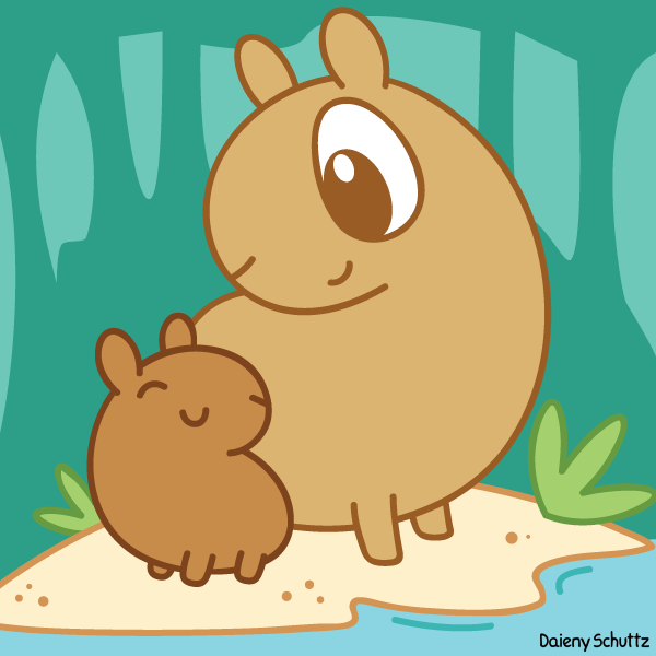 Chibi Capybara by Daieny on DeviantArt  Cute doodle art, Cartoon drawings  of animals, Capybara