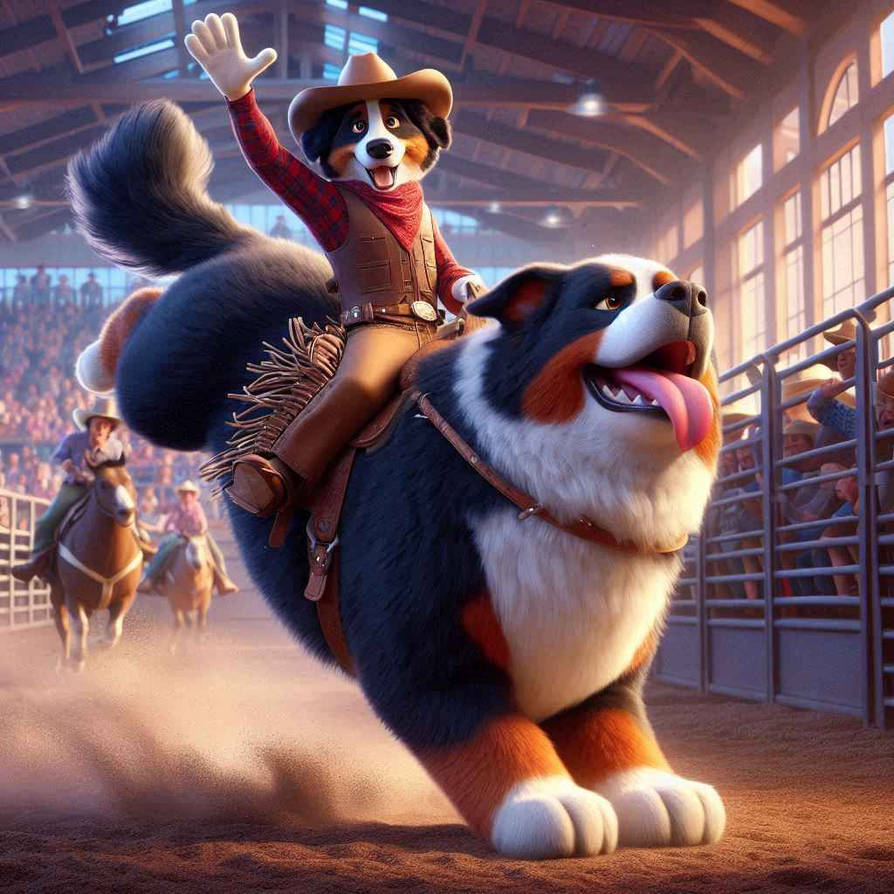 Dogs Rodeo Theme Bernese Mountain Dog Rodeo! by Anonymous-Guy-3000 on DeviantArt