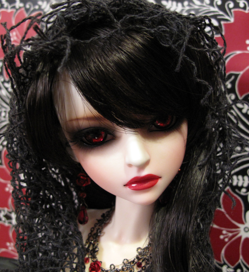 Metallic goth blood red eyes