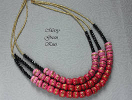 Polymer clay pink necklace