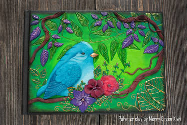 Bird journal in polymer clay