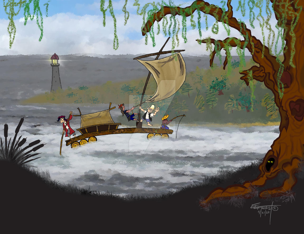 Day 88 the Raft-Cartoony by Frenchs-Asylum on DeviantArt