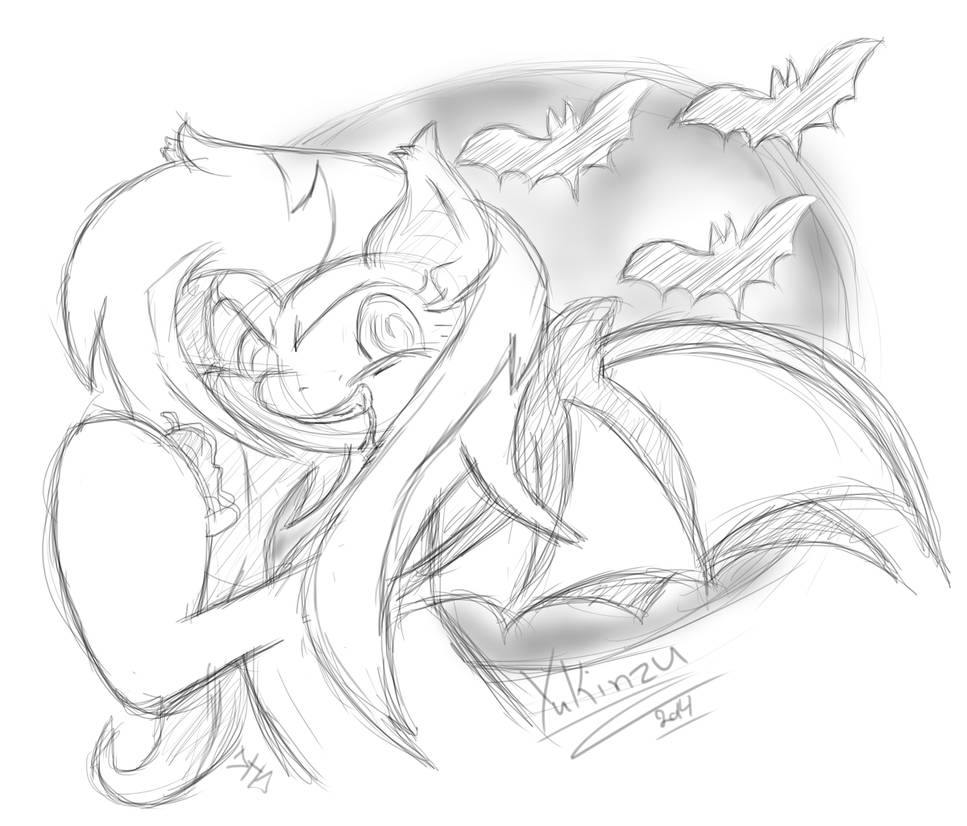 Flutterbat Colouring Fluttershy the Flutterbat sketch by Yukinzu on DeviantArt