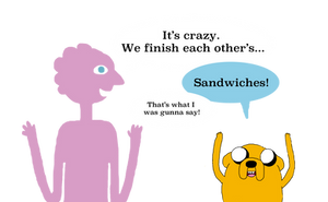 Bros finish each other's sandwiches