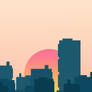 2D Digital Painting-City Sunset