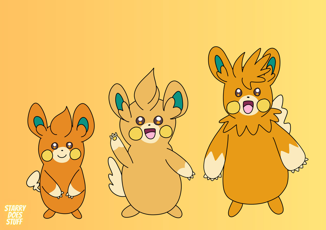 Pawmi, Pawmo and Pawmot by StarryDoesStuff on DeviantArt