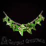 Handmade Polymerclay Green Ivy Leaf Charm Bracelet