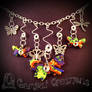 Handmade Polymer Clay Rainbow Butterfly Necklace