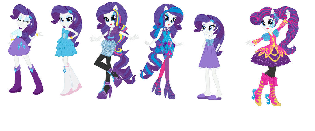 Rarity Fashion Lineup (human Form) by Obeliskgirljohanny on DeviantArt
