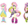 Fluttershy Fashion Lineup (human Form)