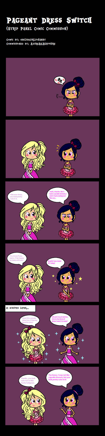 Pageant Dress Switch (strip comic comm) by Obeliskgirljohanny on DeviantArt