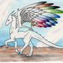 Dragon with rainbow wings