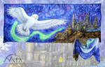 Hogwarts and Hedwig by MiaErrianIrielynn