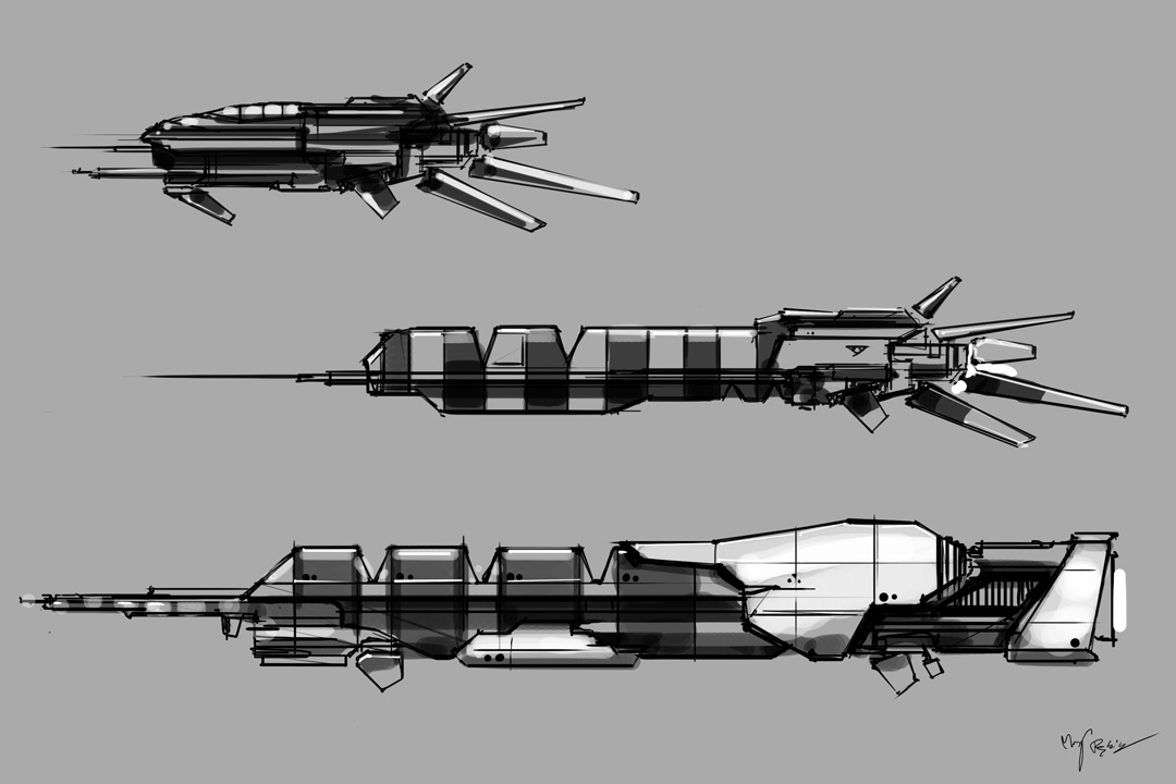 2009-04-03 Spaceships sketches