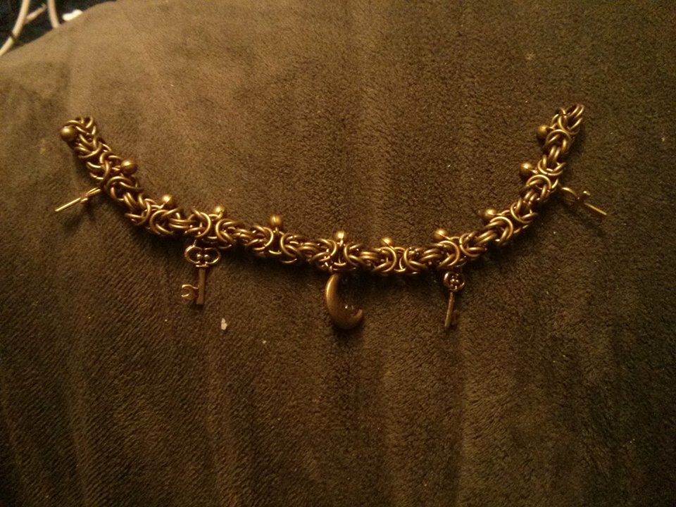 Bronze Byzantine charm bracelet