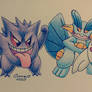 Gengar, Swampert, and Togekiss