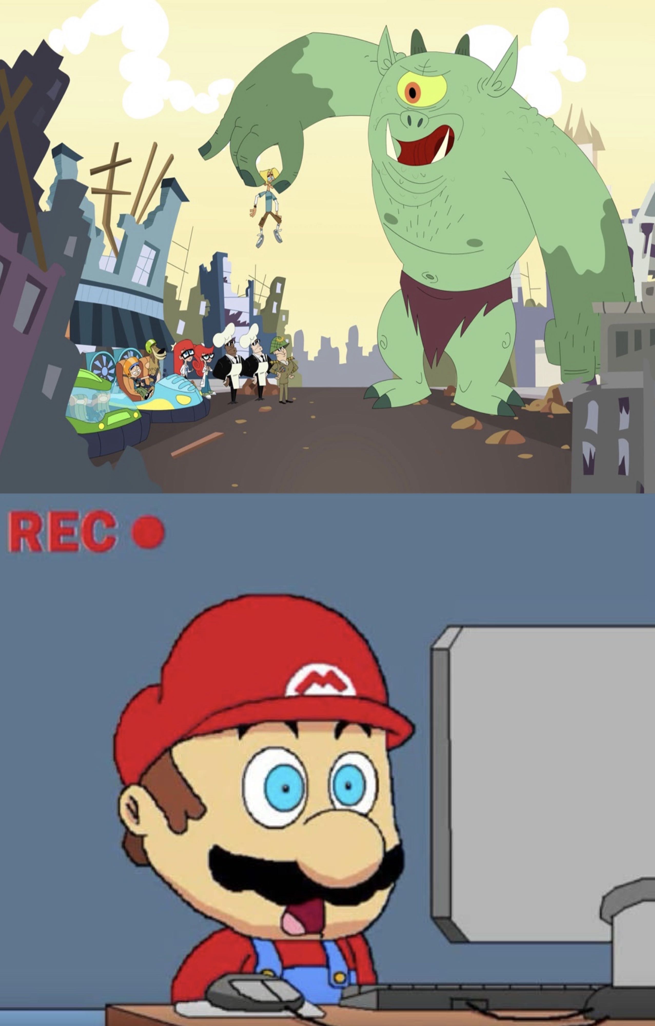 Johnny Test Mario Mario horrified in this scene in Johnny Test by JohnHugh20 on DeviantArt