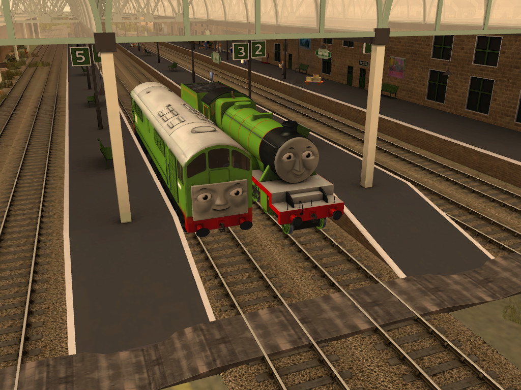 Two Big Green Engines