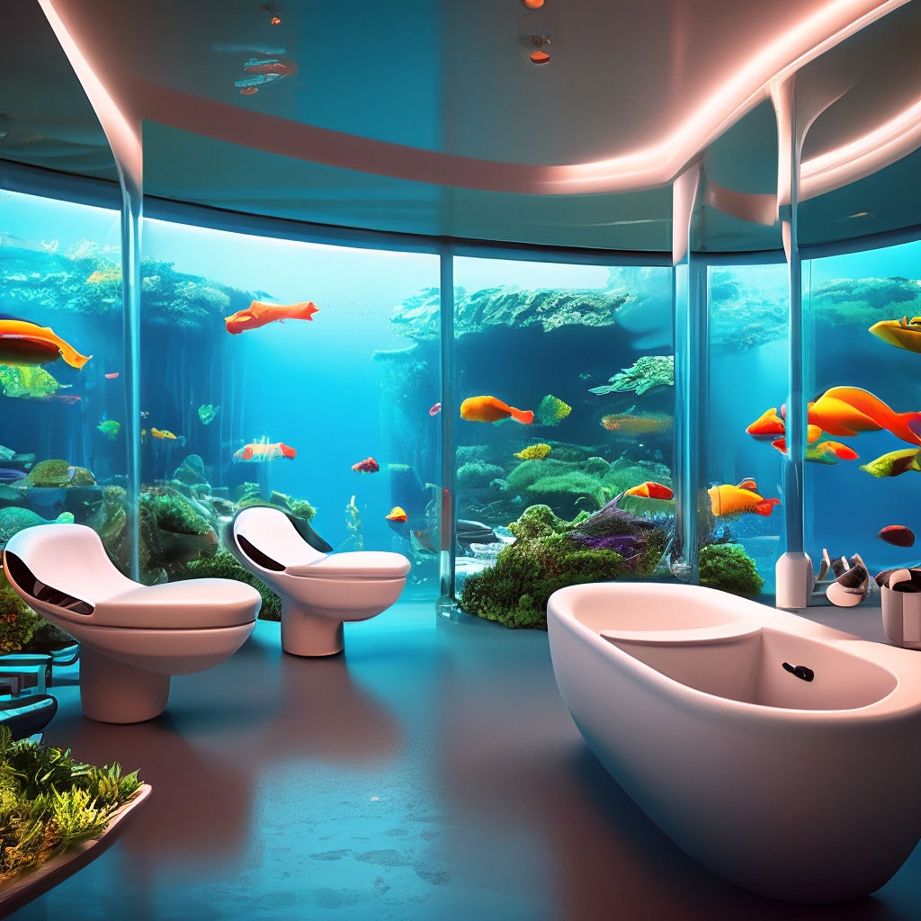 Bathroom in an underwater house by LevTai on DeviantArt