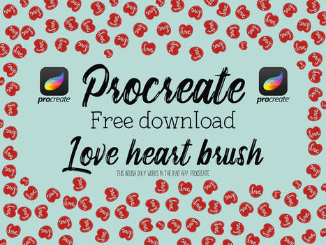 Free love hearts Procreate brushes