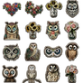 Png Pack: Owls And Flowers