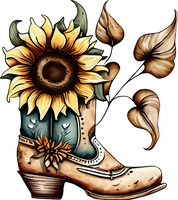 Free Png Cowboy Boot With Sunflower
