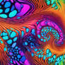 Spiral Pattern With Vibrant Neon Colors Resembling