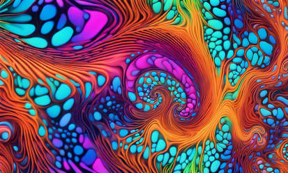 Spiral Pattern With Vibrant Neon Colors Resembling