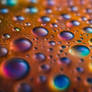 Water droplets on a rusty surface