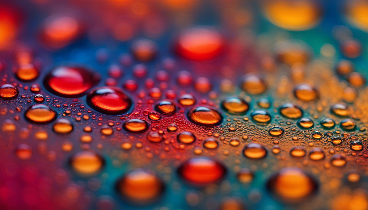 Macro Colorful Water Droplets