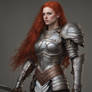 DreamUp - realistic armor redhead woman - 01