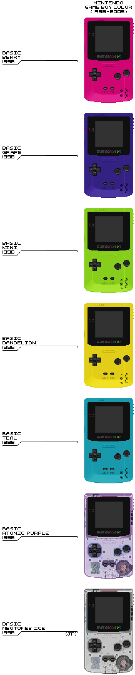 Gameboy Color Series Pixel Art by PlasmaSnow12 on DeviantArt
