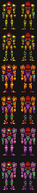 Samus Full Suit Sets - Metroid Hack: Project Base by PlasmaSnow12 on ...